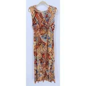 Soft Surroundings Elati Maxi Dress PL Stretchy Abstract Artsy Eclectic Boho